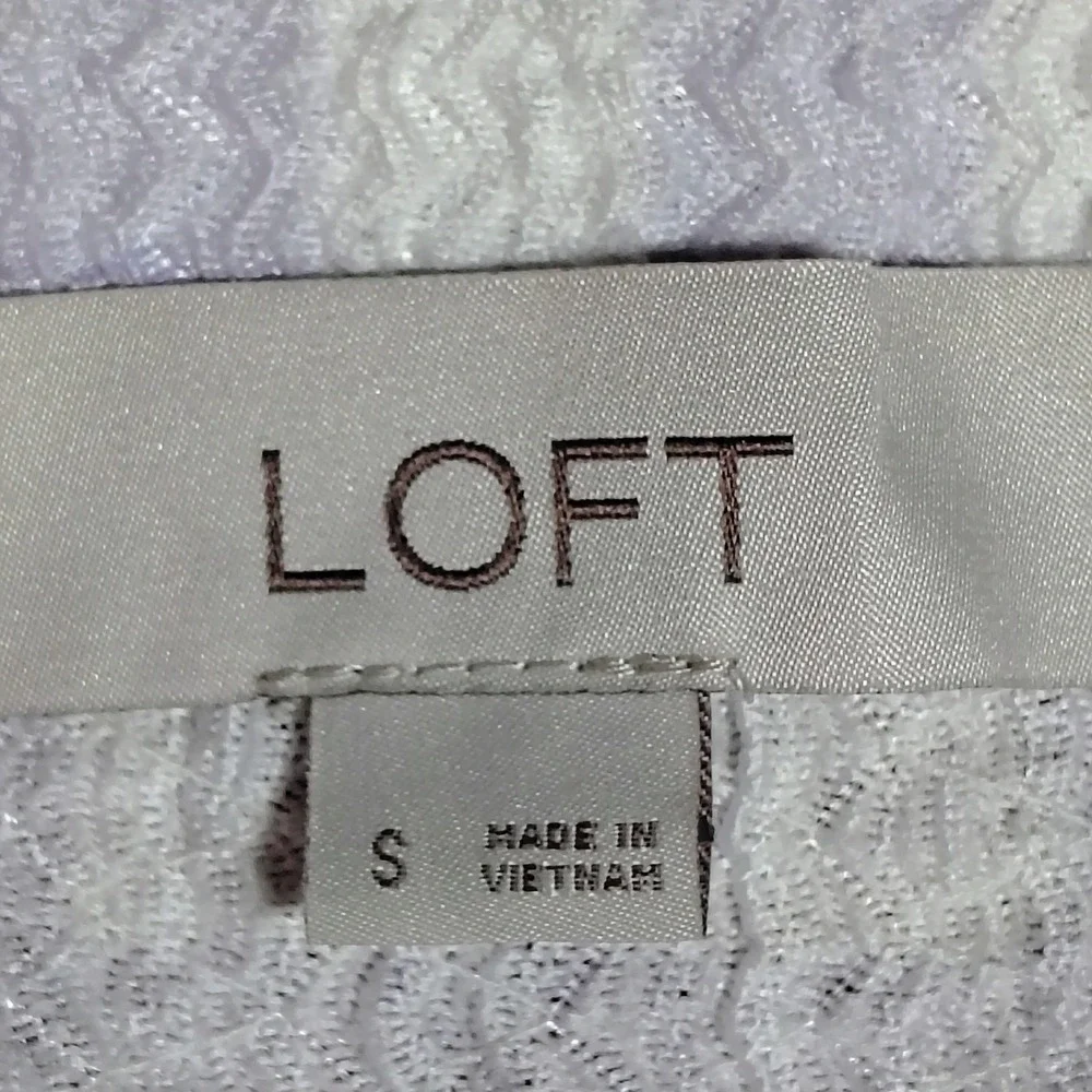 LOFT Women Square Neck Gingham Puff Sleeve Tie Front Top S farmhouse